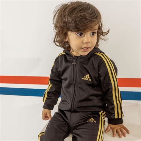 adidas baby trainingsanzug schwarz gold|Schwarz .